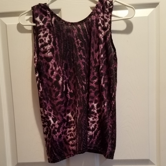 ATOC size small purple leopard print top - Picture 2 of 4